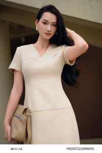 ĐẦM DẠ VÀNG CỔ V DIỄU CHỈ