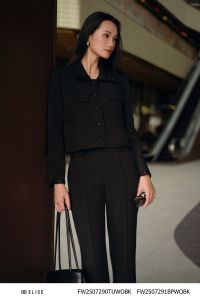 QUẦN TUYTSY ĐEN BẤU MÍ ỐNG VẨY