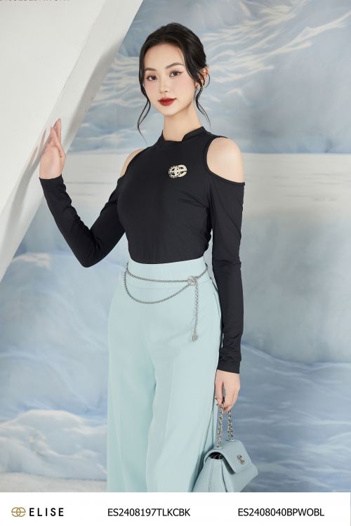 BODY SUIT ĐEN CUTOUT VAI