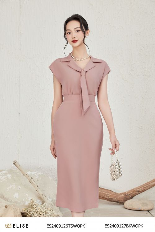ÁO HỒNG LỢT SÁT NÁCH CỔ DÂY THẮT
