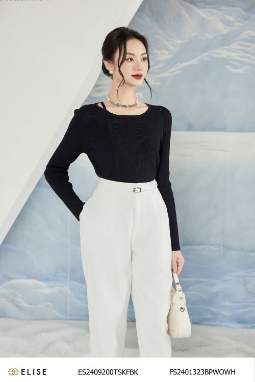 ÁO MONGTOGHI ĐEN DÂY CỔ