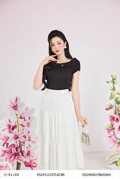 ÁO THUN ĐEN NƠ CỔ