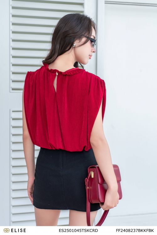 ÁO THUN ĐỎ ĐÔ CỔ BÈO