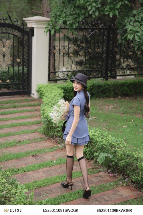 JUPE GHI XANH XẾP LY