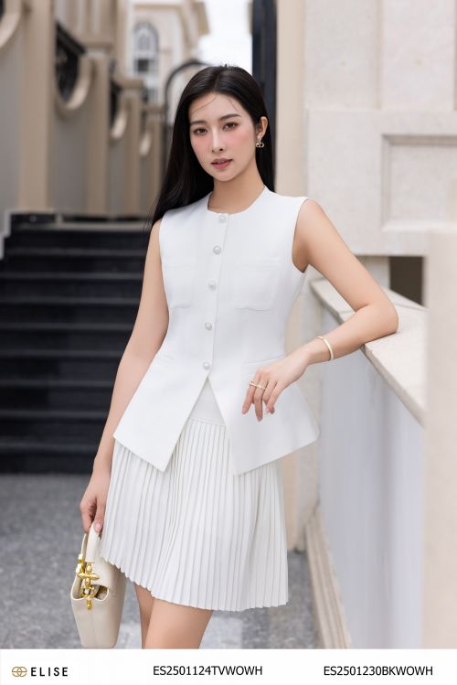 GILE TRẮNG VẠT GẤU CHÉO PHỐI ĐEN