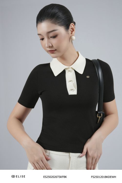 ÁO MONGTOGHI ĐEN PHỐI CỔ TRẮNG