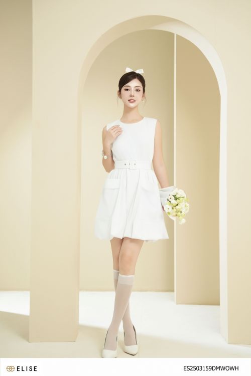 ĐẦM THÔ TRẮNG TÚI ỐP BOM GẤU