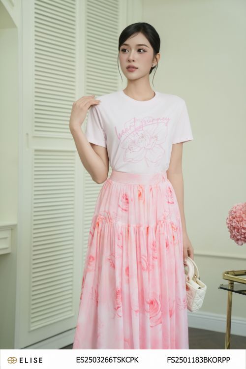 ÁO THUN HỒNG IN HÌNH ĐÍNH HẠT PK