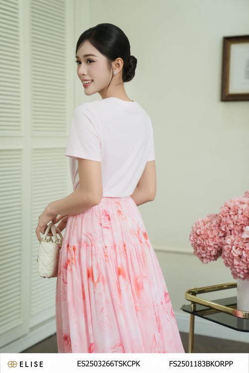 ÁO THUN HỒNG IN HÌNH ĐÍNH HẠT PK