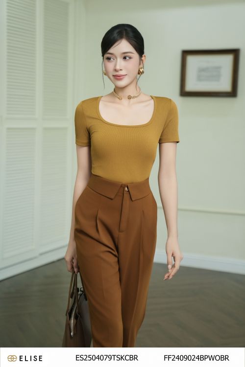 QUẦN BAGGY NÂU CẠP LẬT