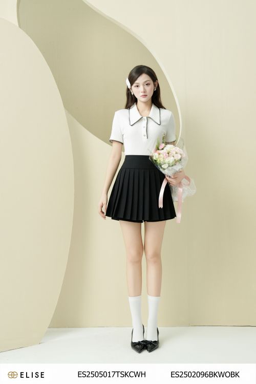JUPE NGẮN ĐEN DẬP LY