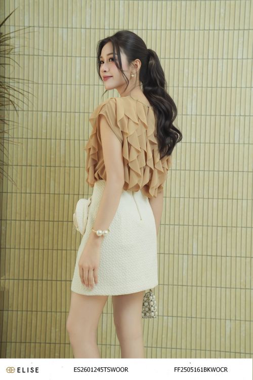 ÁO CHIFFON NÂU CAM BÈO THÂN
