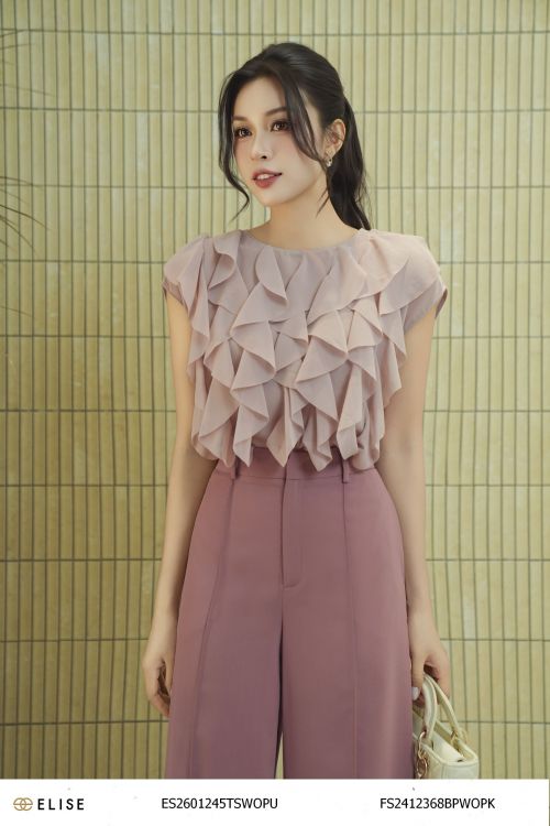 ÁO CHIFFON TÍM BÈO THÂN