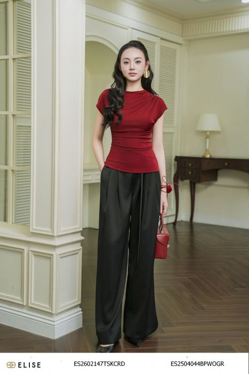 QUẦN SUÔNG SATIN ĐEN