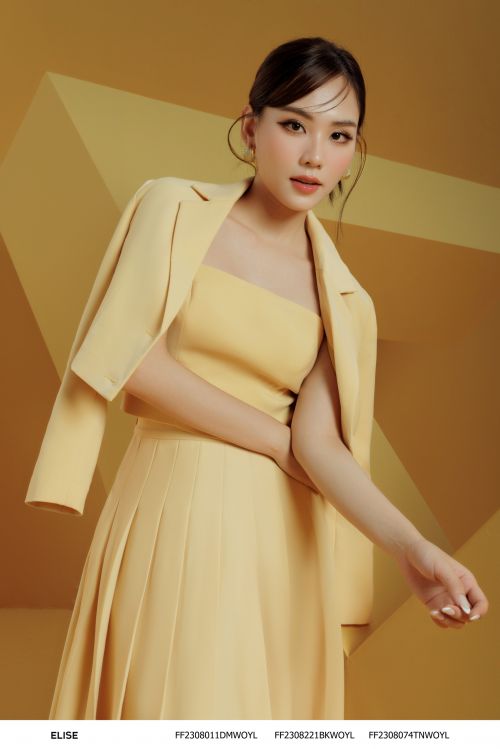 ÁO QUÂY NGANG VÀNG CHUN SAU