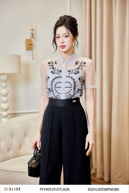 SET ÁO LƯỚI GHI NGỰC THÊU HOA ĐEN