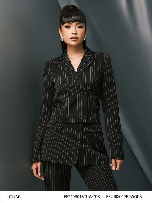 QUẦN VÁY BAGGY ĐEN KẺ TRẮNG