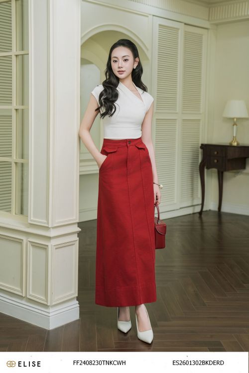 JUPE JEANS A ĐỎ ĐÔ