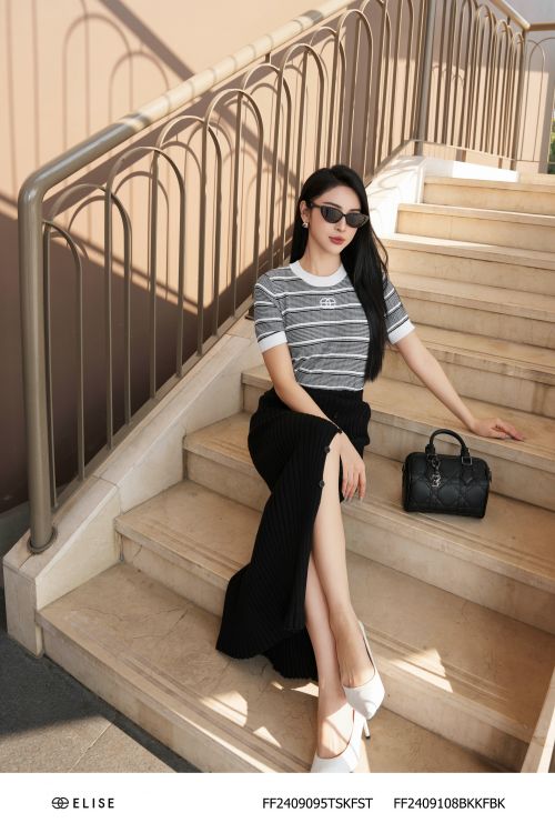 CHÂN VÁY LEN ĐEN XẺ BÊN