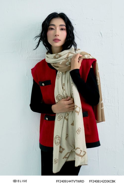 GILE TWEED ĐỎ PHỐI VIỀN ĐEN ỐP TÚI
