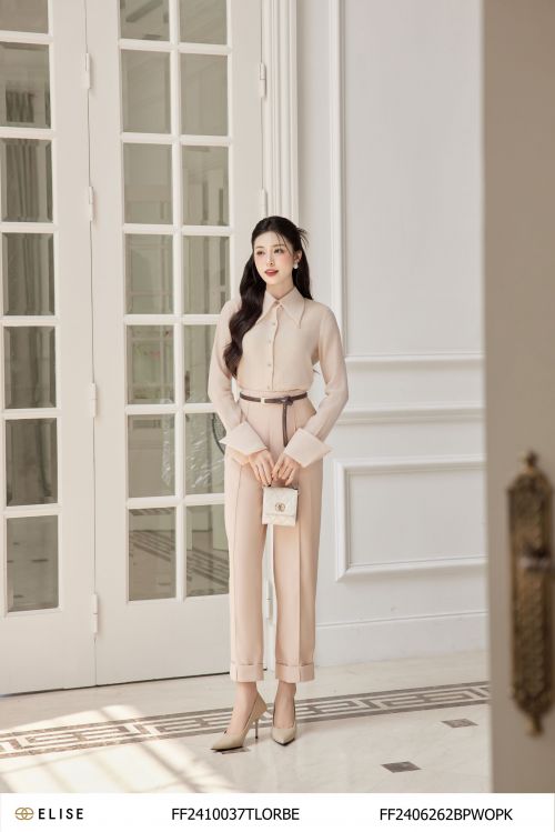 QUẦN BAGGY HỒNG NUDE LƠ VÊ GẤU