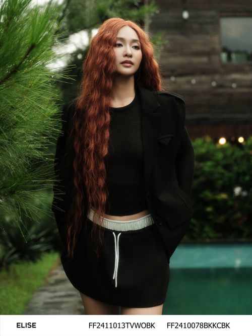 CHÂN VÁY THUN CHỮ A ĐEN (CẠP GHI)