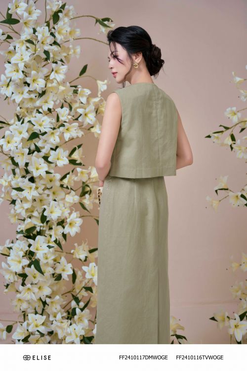 ĐẦM 2 DÂY KAKI XANH BƠ