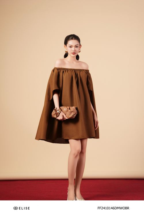 ĐẦM NÂU CHUN NGỰC TRỄ VAI