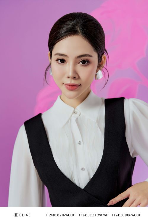SM CHIFFON TRẮNG DẬP LY BẤU SMOCK NGỰC
