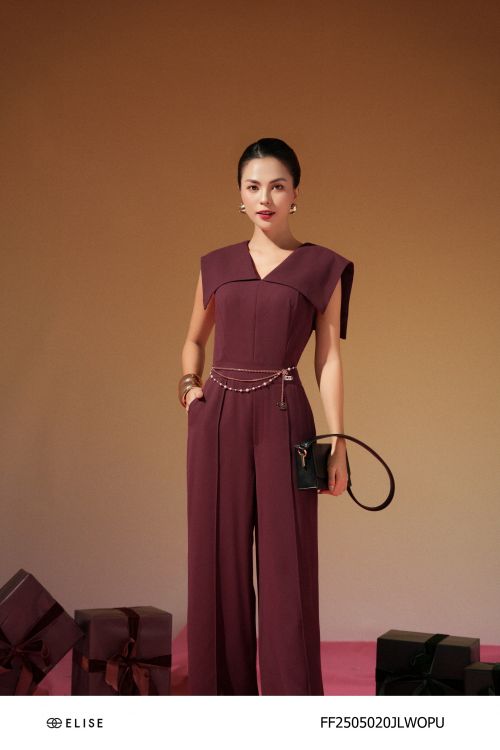 JUMPSUIT TÍM MẬN DÀI BẤU MÍ
