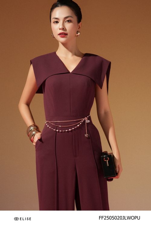 JUMPSUIT TÍM MẬN DÀI BẤU MÍ