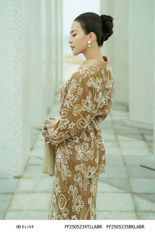 CV LƯỚI SỢI NÂU HOA KEM NỔI
