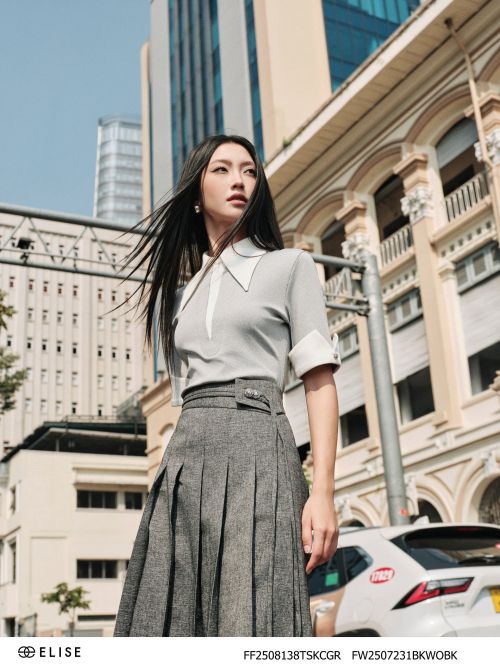 ÁO THUN CỔ PHỐI TRẮNG