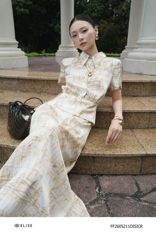 ĐẦM LỤA KEM HT KIẾN TRÚC PEPLUM