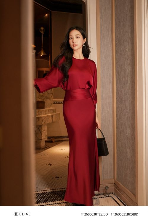 CV LỤA ĐỎ BOCDO XẾP NHÚN CẠP