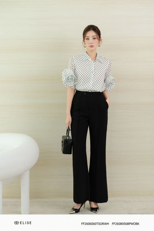 QUẦN ỐNG LOE ĐEN BẤU MÍ