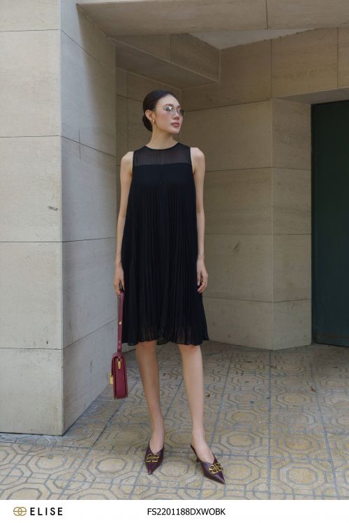 MAXI CHIFFON ĐEN DẬP LY