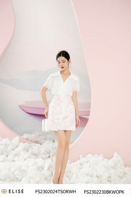 JUPE TAFTA HOA NỀN HỒNG TÀ CHỒNG