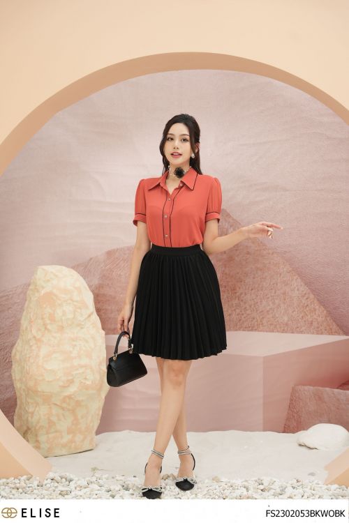 JUPE NGẮN ĐEN DẬP LY