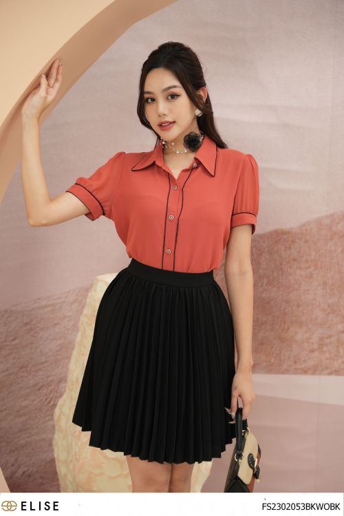 JUPE NGẮN ĐEN DẬP LY