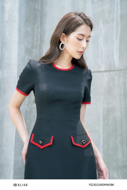 ĐẦM ĐEN PHỐI VIỀN ĐỎ
