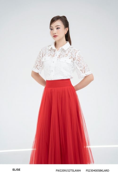 CHÂN VÁY ĐỎ DẬP LY