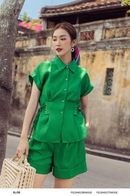 QUẦN SOOC TWEED MỎNG XANH LÁ