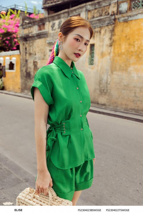 QUẦN SOOC TWEED MỎNG XANH LÁ