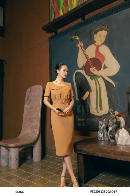 ĐẦM BÚT CHÌ SẠN NÂU TÚI NGỰC