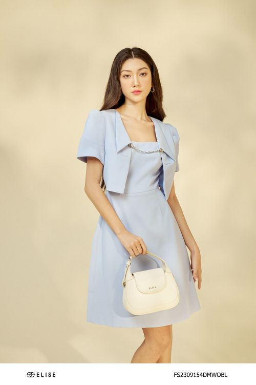 ĐẦM VÂN XANH PHỐI KHOÁC LỬNG
