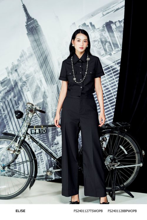 QUẦN SUÔNG XỐP ĐEN Ô VUÔNG