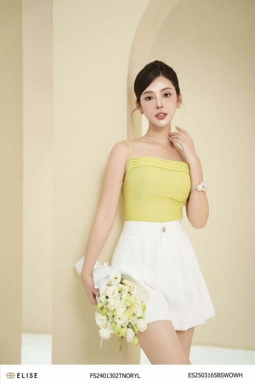 ÁO 2 DÂY TƠ VÀNG CHANH XẾP MÍ NGỰC