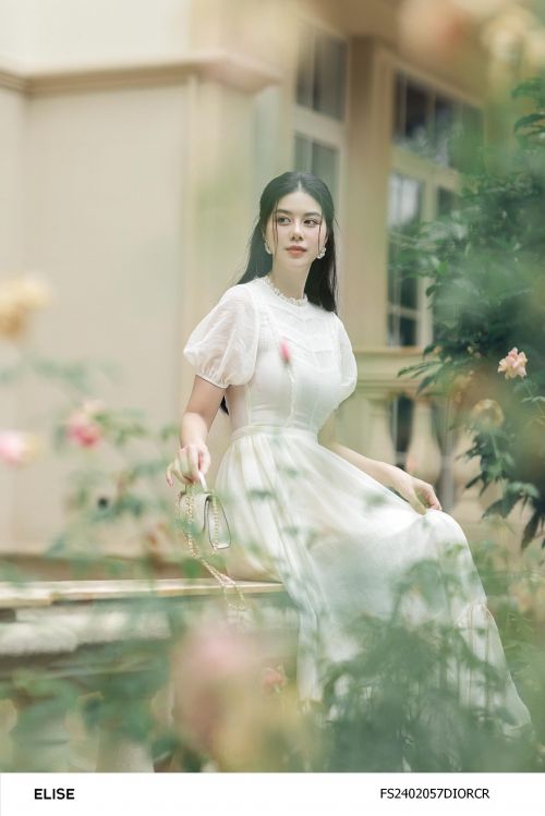 ĐẦM TƠ KEM KIM TUYẾN VIỀN REN
