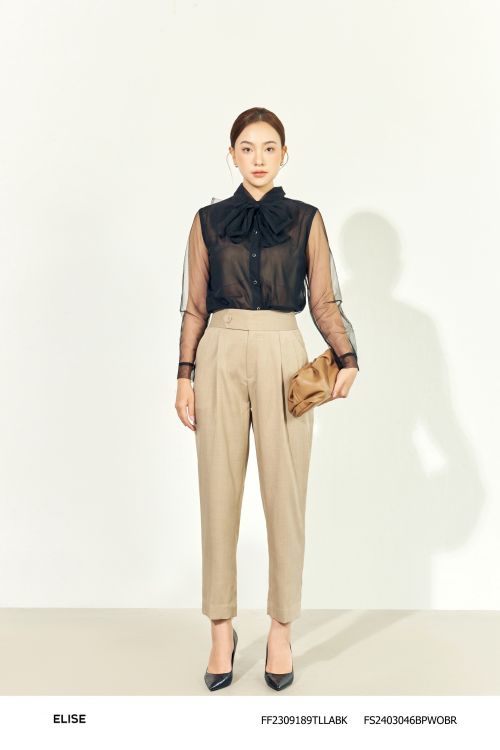 QUẦN BAGGY NÂU BE LY GIỮA CÚC LỆCH